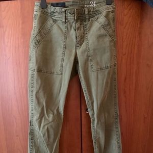 JCrew army green skinny pants